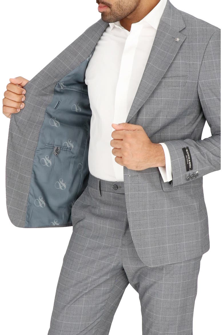 Regular Fit Grey Plaid Suit, Alternate, color, GREY PLAID
