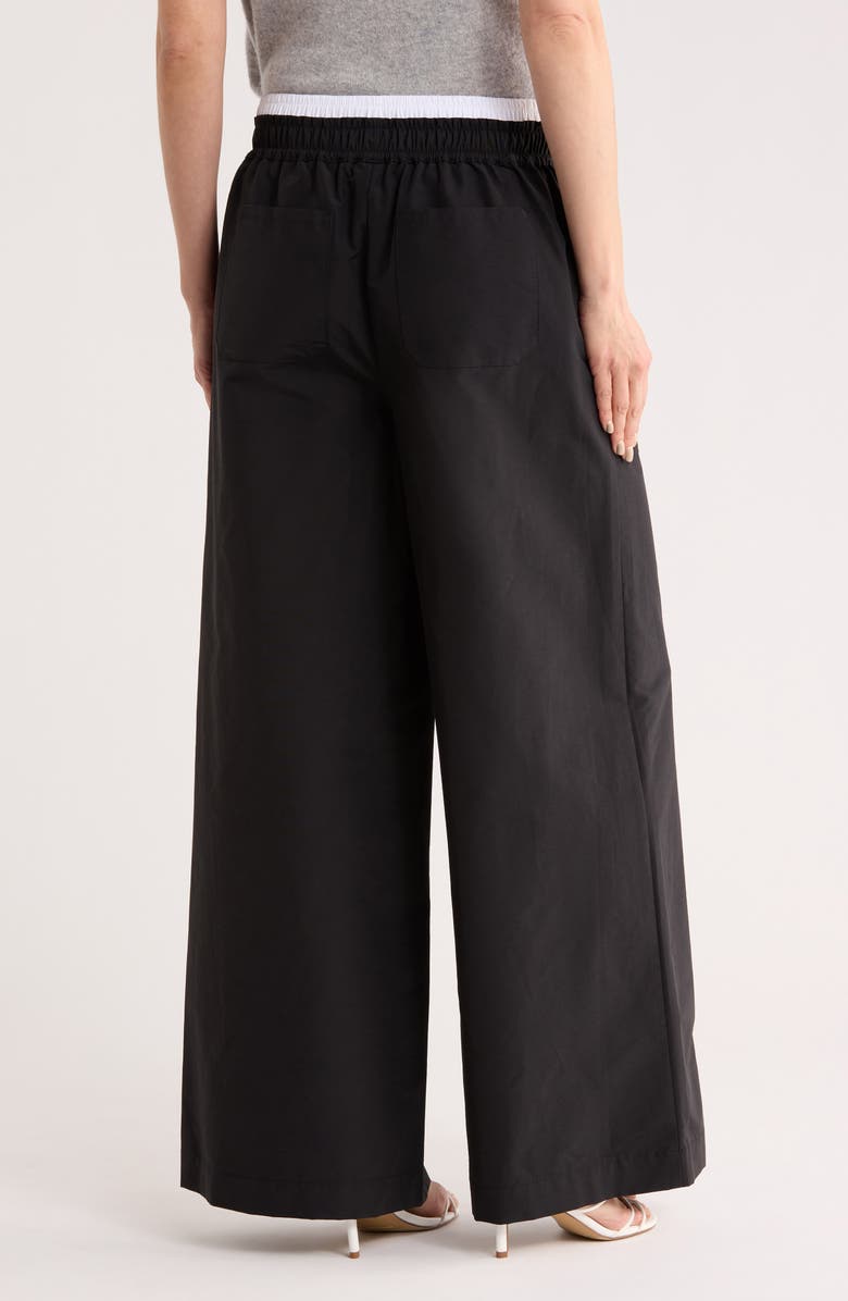 Simkhai Olly Double Waistband Wide Leg Pants, Alternate, color, Black Multi