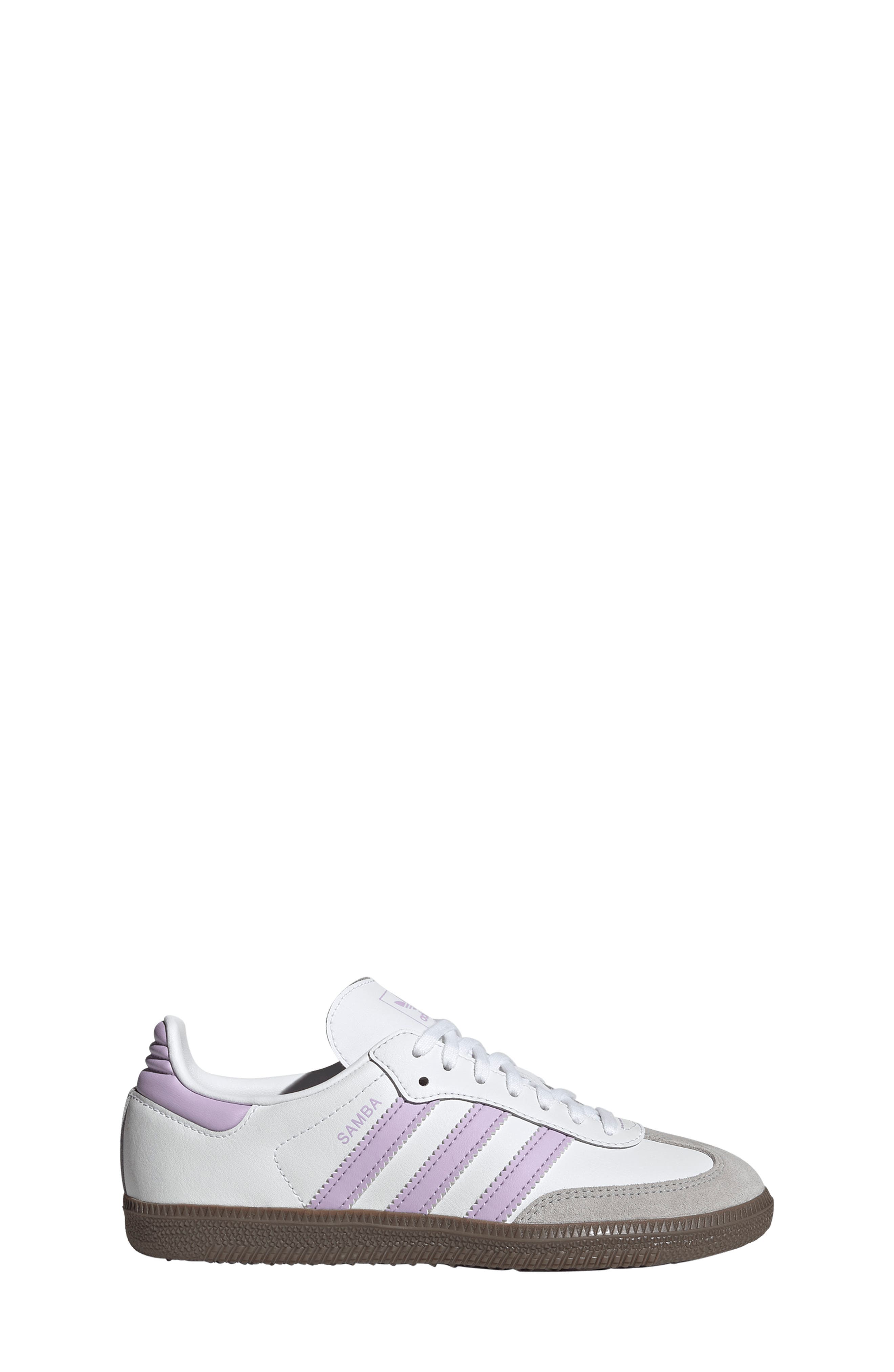 adidas Kids' Samba Sneaker, Alternate, color, White/ Powder Plum/ Gum