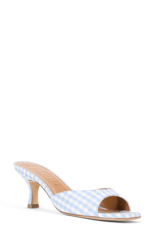 Staud Brigitte Slide Sandal In Sky Micro Check