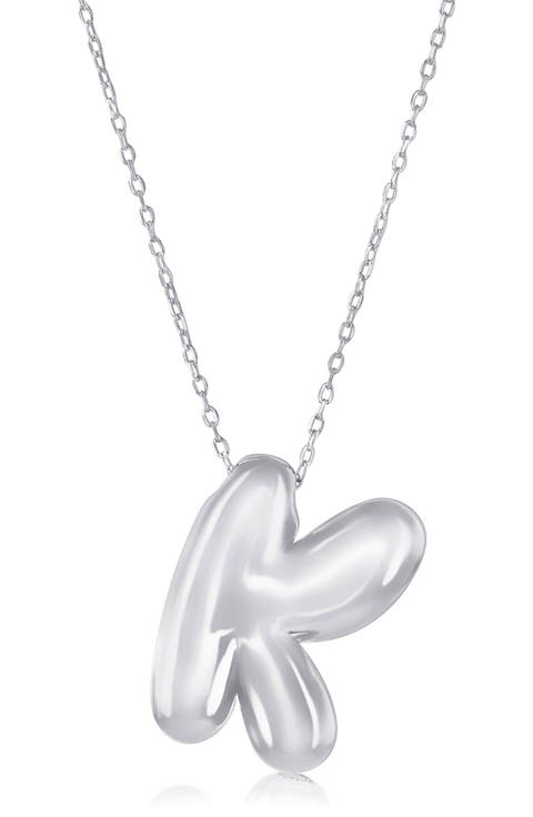Bubble Initial Pendant Necklace