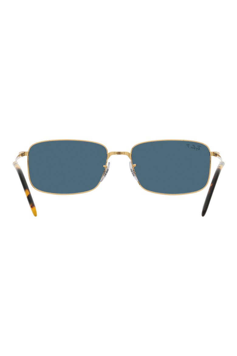 60mm Polarized Rectangular Sunglasses, Alternate, color, POLAR BLUE