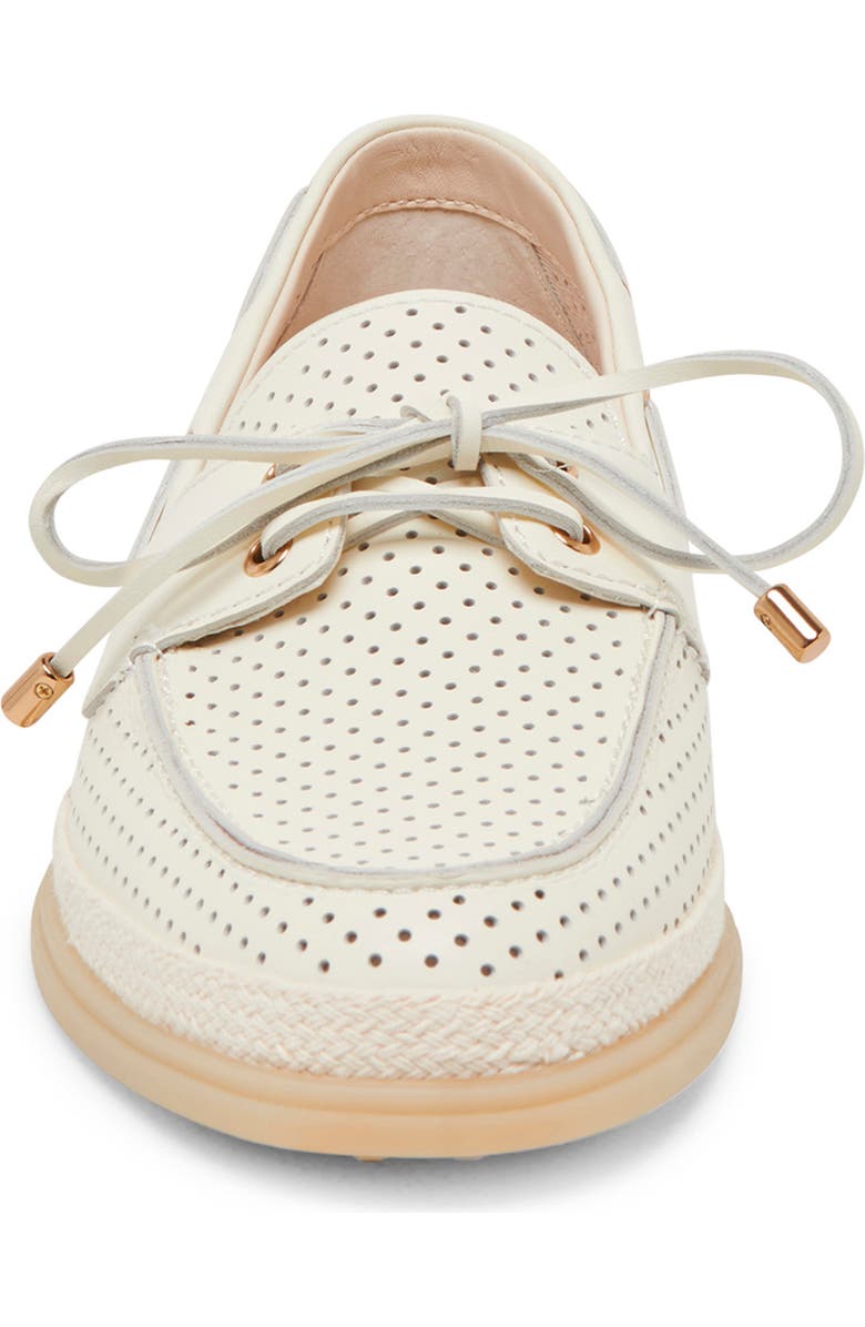 Dolce Vita Doris Boat Shoe, Alternate, color, Off White Perforated Leather