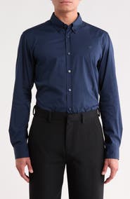 BOSS Roan Slim Fit Stretch Button-Up Shirt