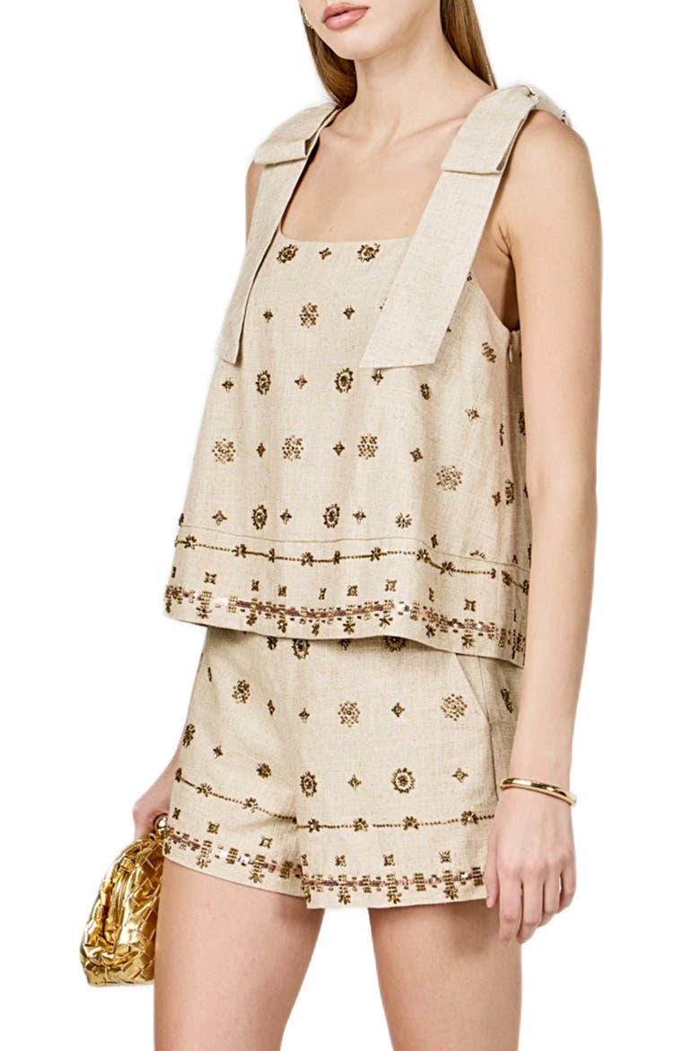 Beaded Sleeveless Top, Alternate, color, NATURAL