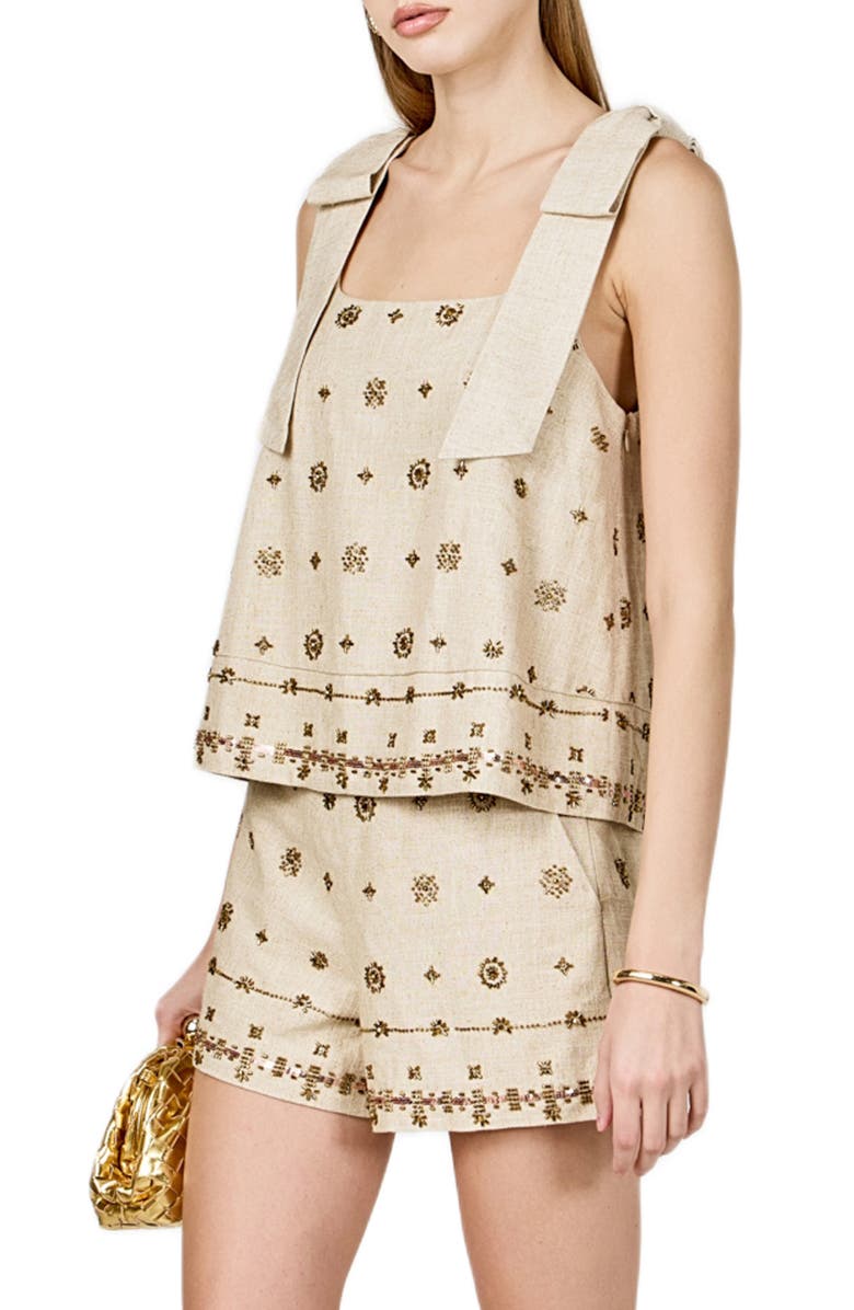 Endless Rose Beaded Sleeveless Top, Alternate, color, Natural