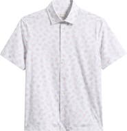 Bugatchi Milo OoohCotton® Palm Leaf Print Short Sleeve Button-Up Shirt