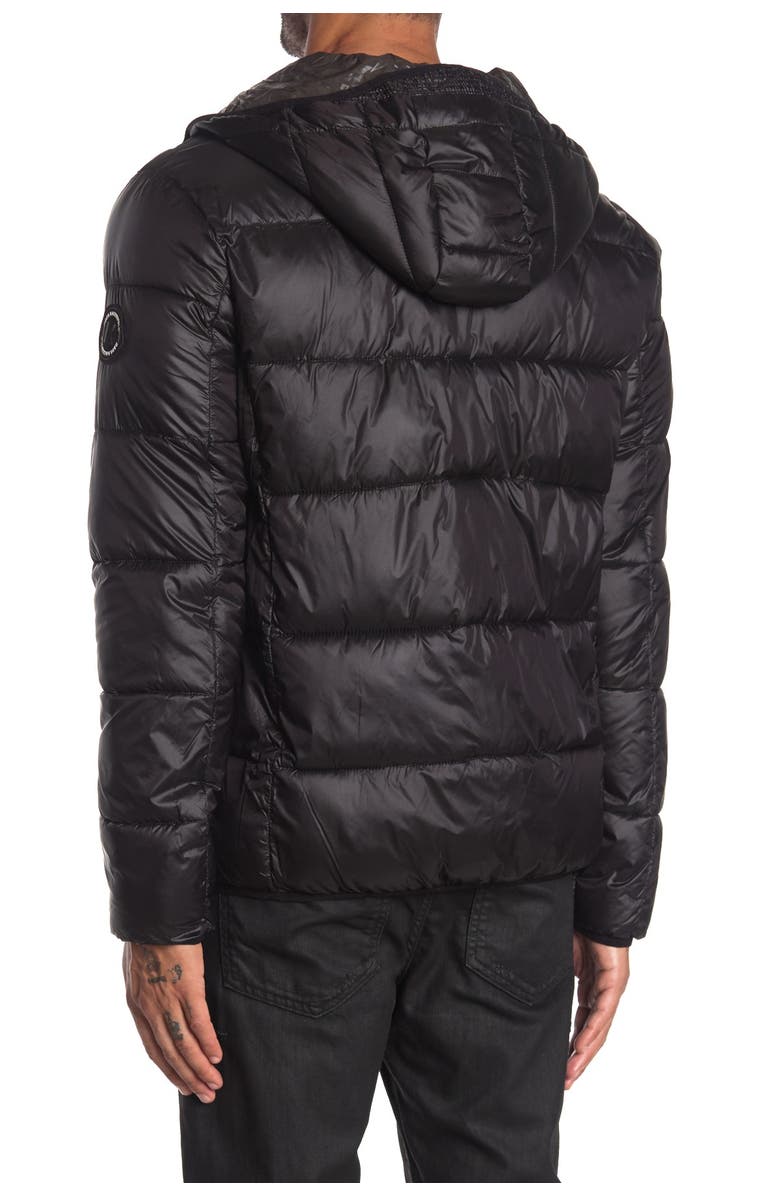 KARL LAGERFELD PARIS x Quilted Full Zip Hooded Jacket, Alternate, color,