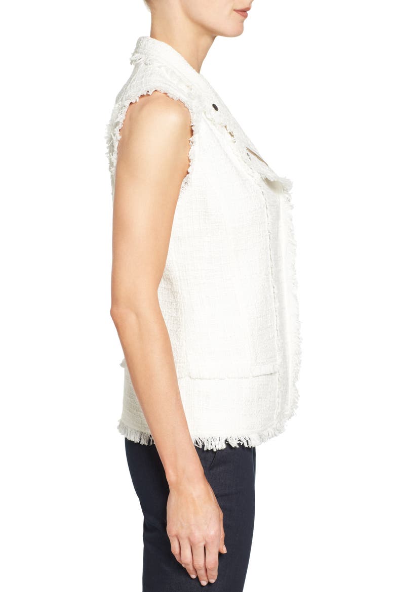 Fringe Tweed Vest, Alternate, color, IVORY CLOUD
