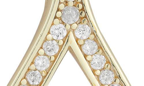 Chloe & Madison Chloe And Madison Cubic Zirconia Wishbone Pendant Necklace In Gold