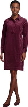 Lands' End Wide Wale Corduroy Popover Shirt Dress