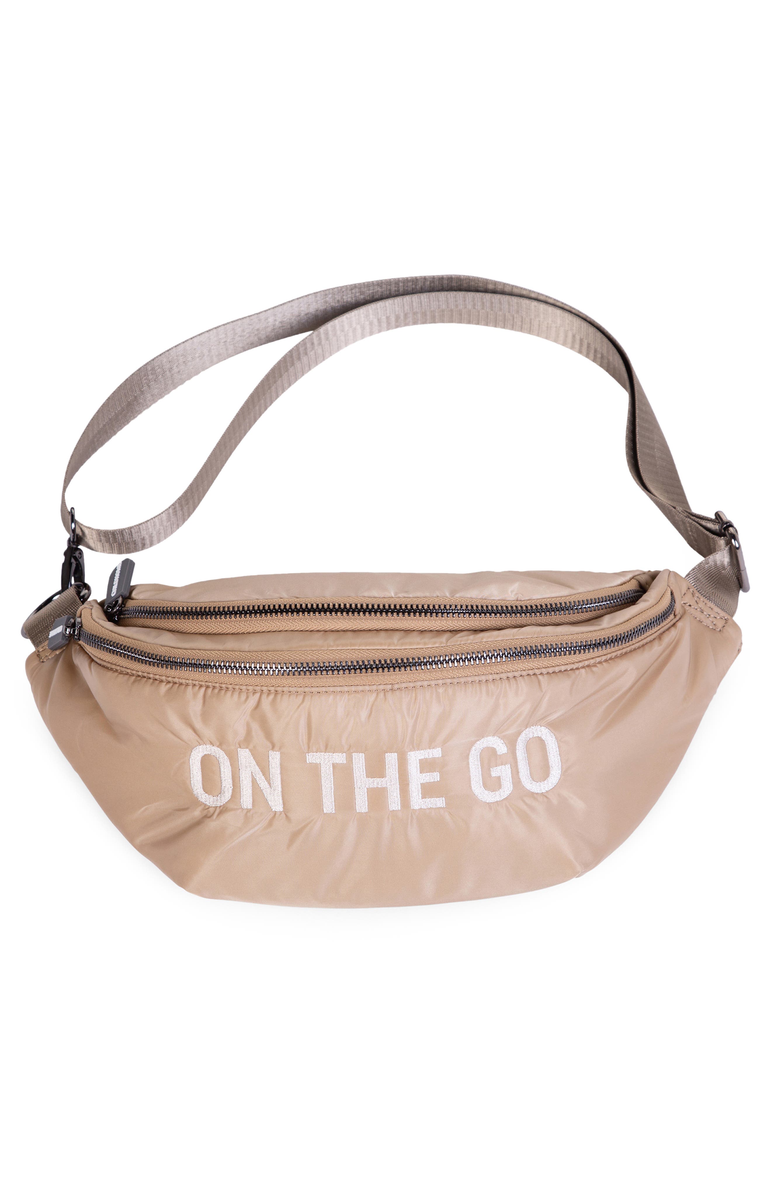 CHILDHOME On The Go Water Repellent Belt Bag, Alternate, color, Puffer Beige