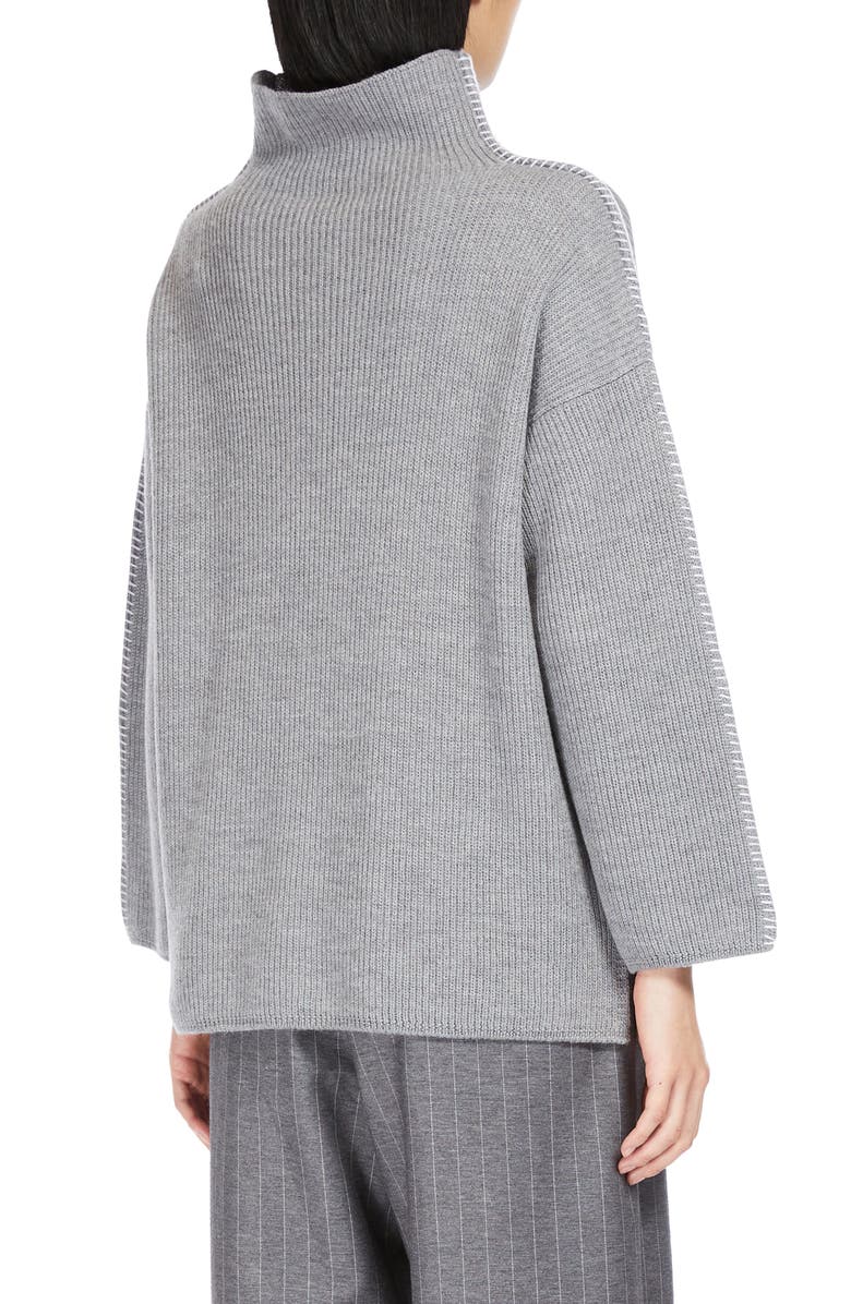 Max Mara Leisure Fanfara Funnel Neck Wool Sweater, Alternate, color, 