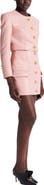 Balmain Short lambskin skirt with buttons
