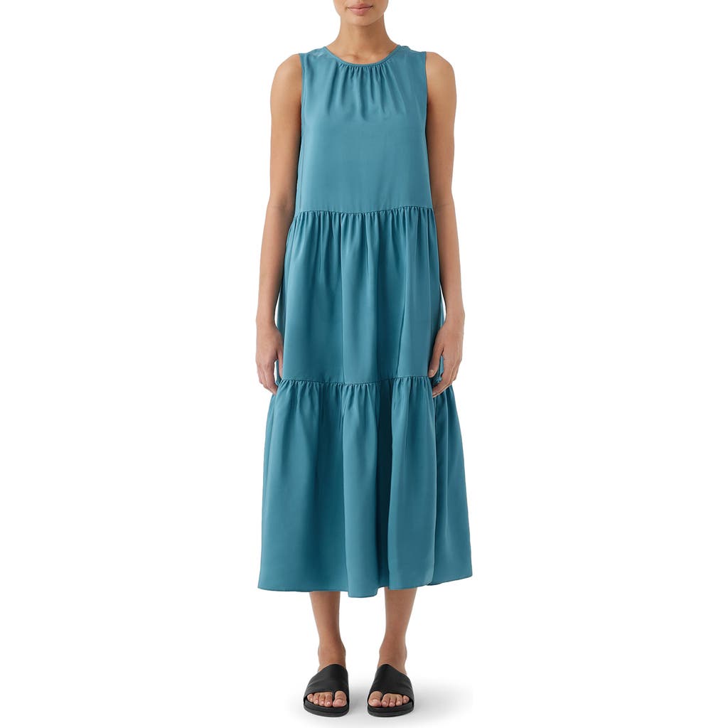 Eileen Fisher Tiered Silk Dress