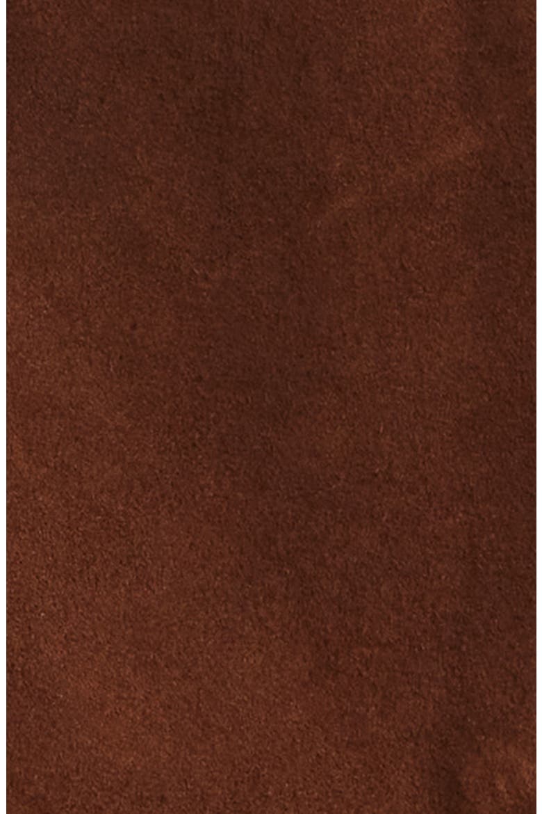 Boxy Crop Suede Jacket, Alternate, color, DARK ROAST SUEDE