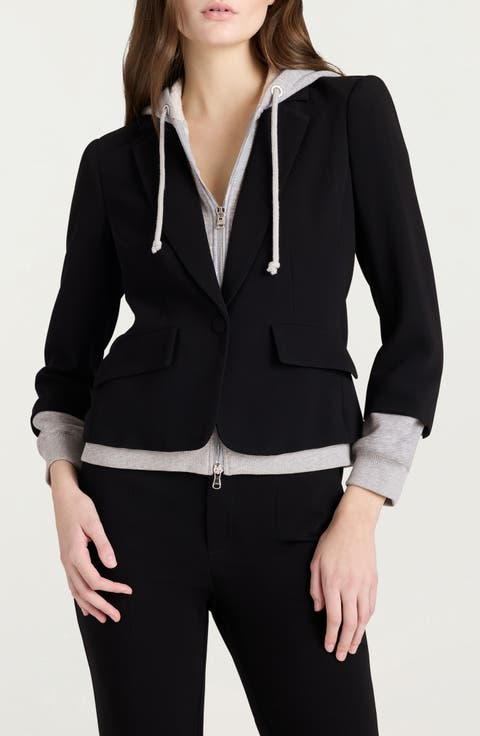 Le Petite Khloe Zip-Up Hoodie Blazer