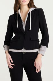 Cinq à Sept Le Petite Khloe Zip-Up Hoodie Blazer