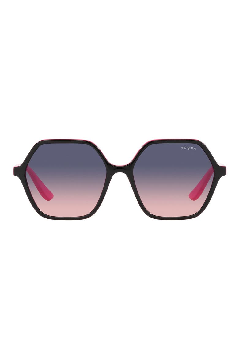 55mm Gradient Irregular Sunglasses, Main, color, BLUE GRADIENT