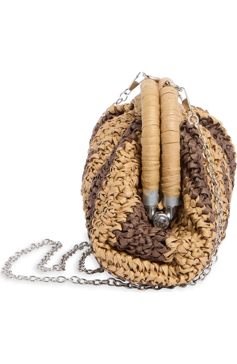 Collection XIIX Stripe Raffia Clutch, Alternate, color, Natural Brown