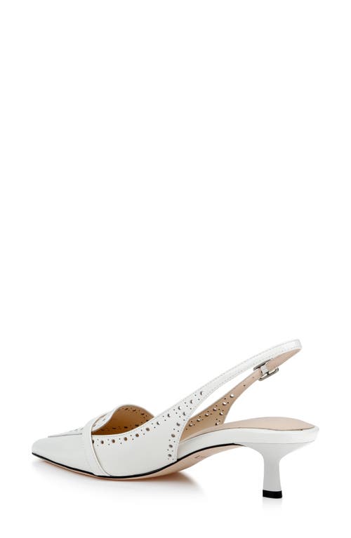 L Agence L'agence Lourdes Slingback Pointed Toe Kitten Heel Pump In White