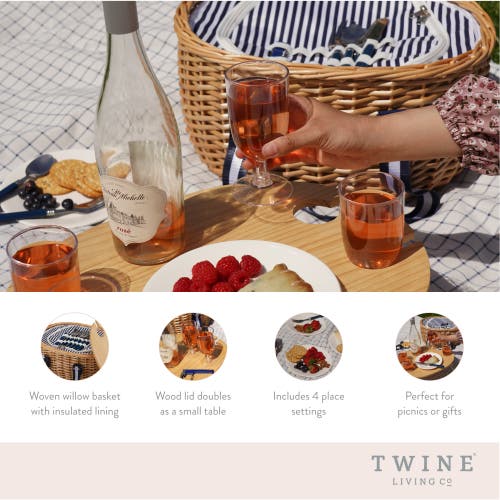 Twine Central Park Willow Picnic For Four In Brown
