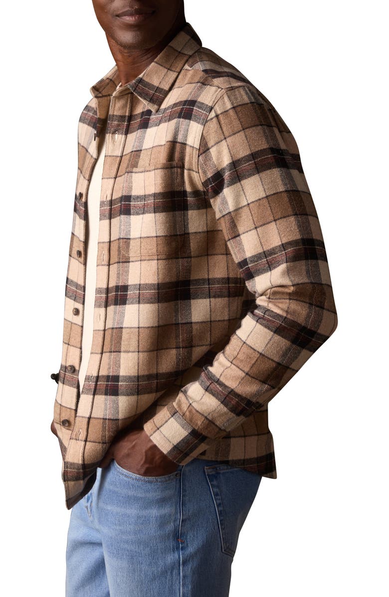 The Normal Brand Louis Heavyweight Flannel Overshirt, Alternate, color, Mink Plaid