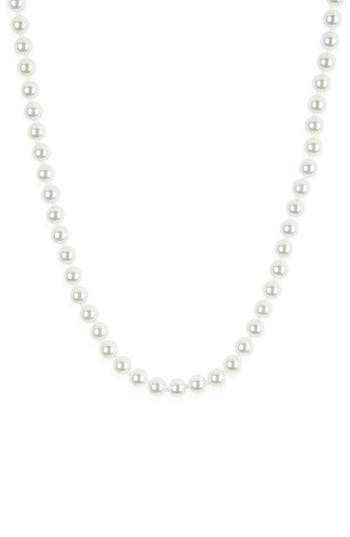 Kenneth Jay Lane Faux Pearl Long Necklace In Metallic