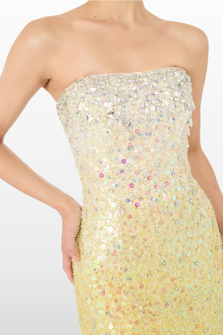Marle Saint Sequin Embellished Strapless Maxi Dress, Alternate, color, Illusion