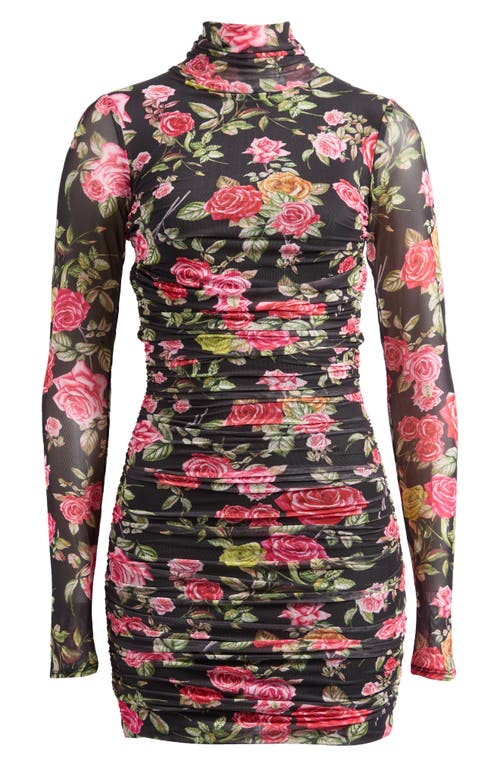 AFRM AFRM LAVINIA CUTOUT LONG SLEEVE MESH MINIDRESS 