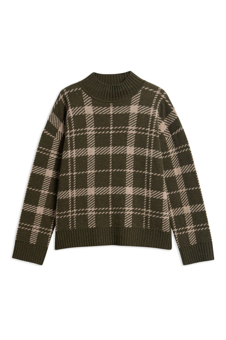 Delilah Knitted Mock Neck Sweater, Alternate, color, OLIVE MULTI