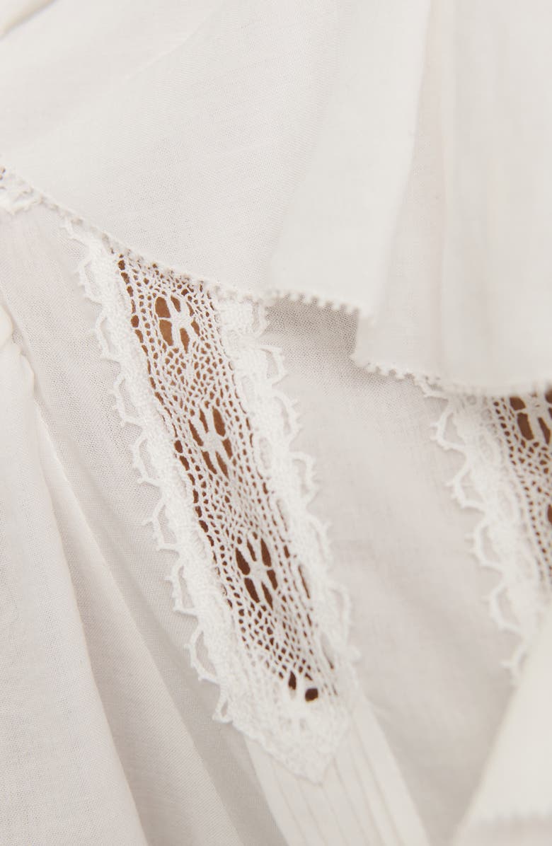 Reformation Perry Ruffle Accent Button-Up Shirt, Alternate, color, 