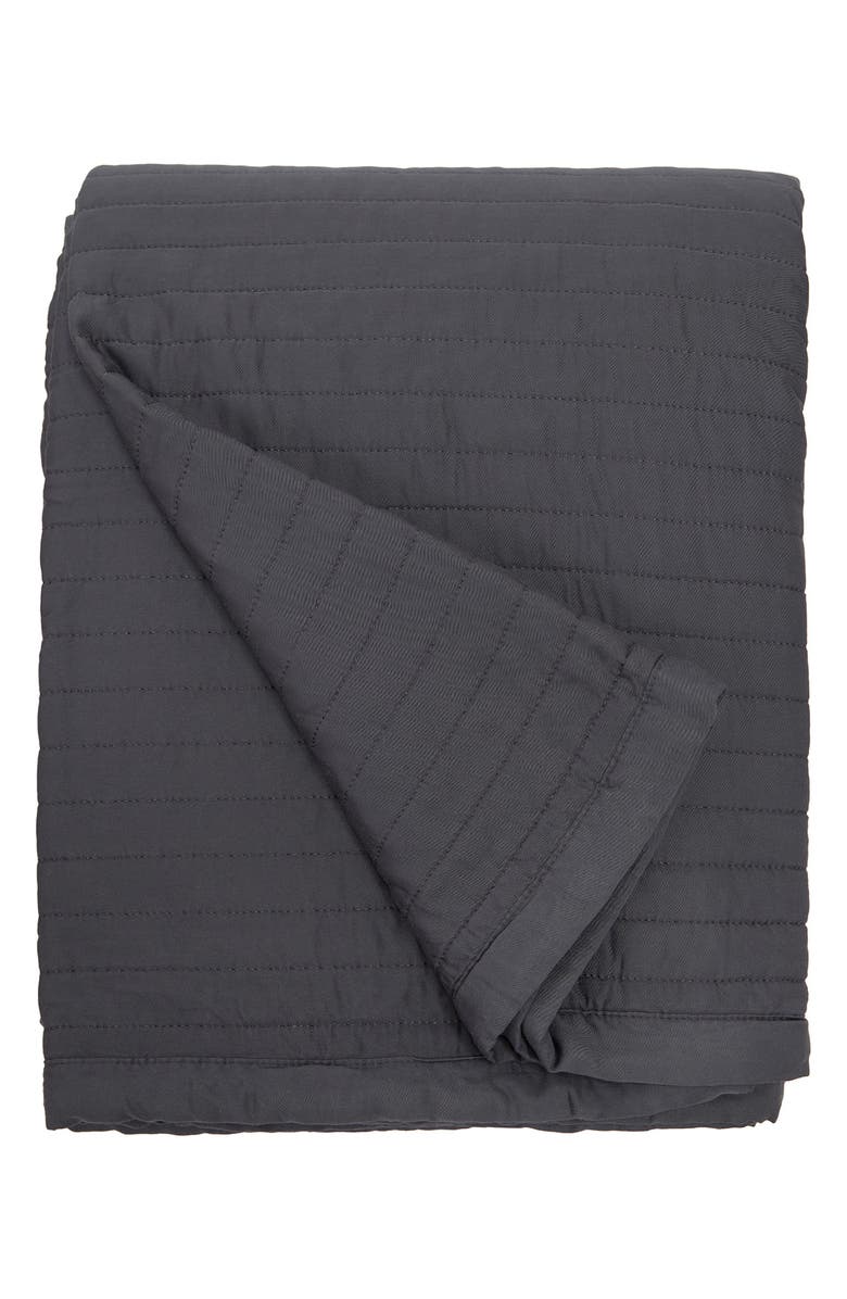 Pom Pom at Home Carlyle Quilted Coverlet, Main, color, Midnight