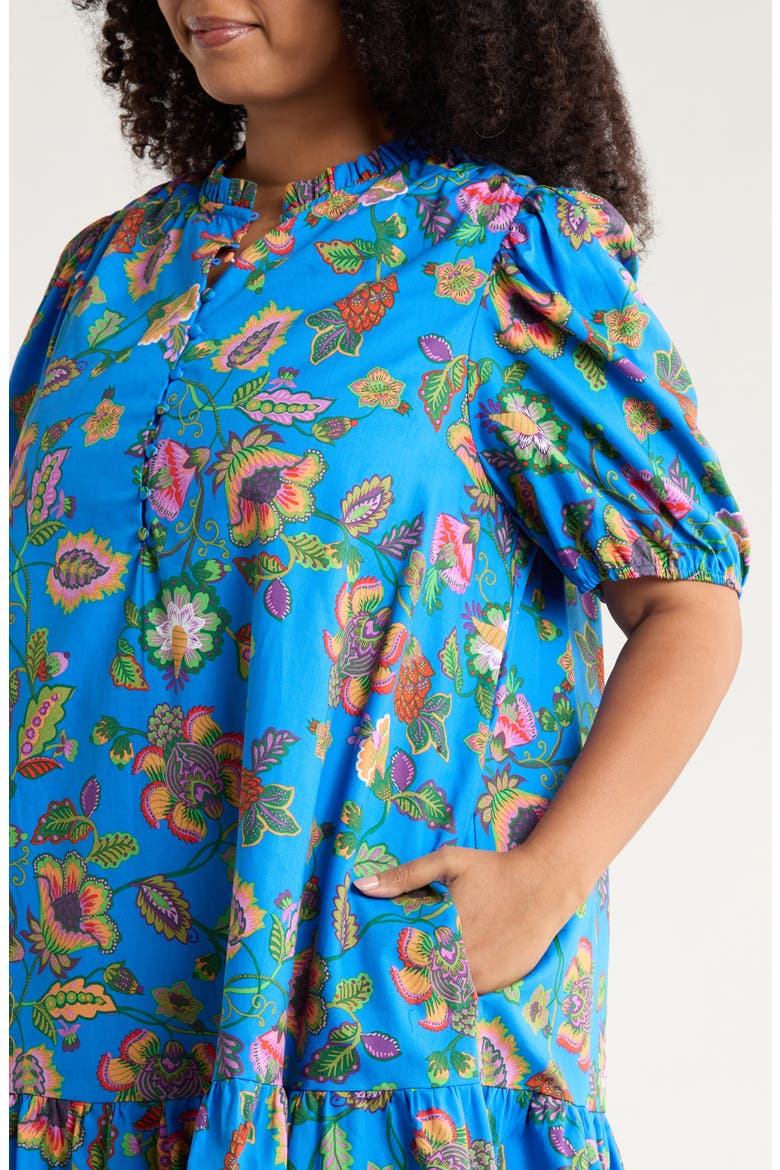Anabelle Floral Shift Dress, Alternate, color, BLUE-PINK