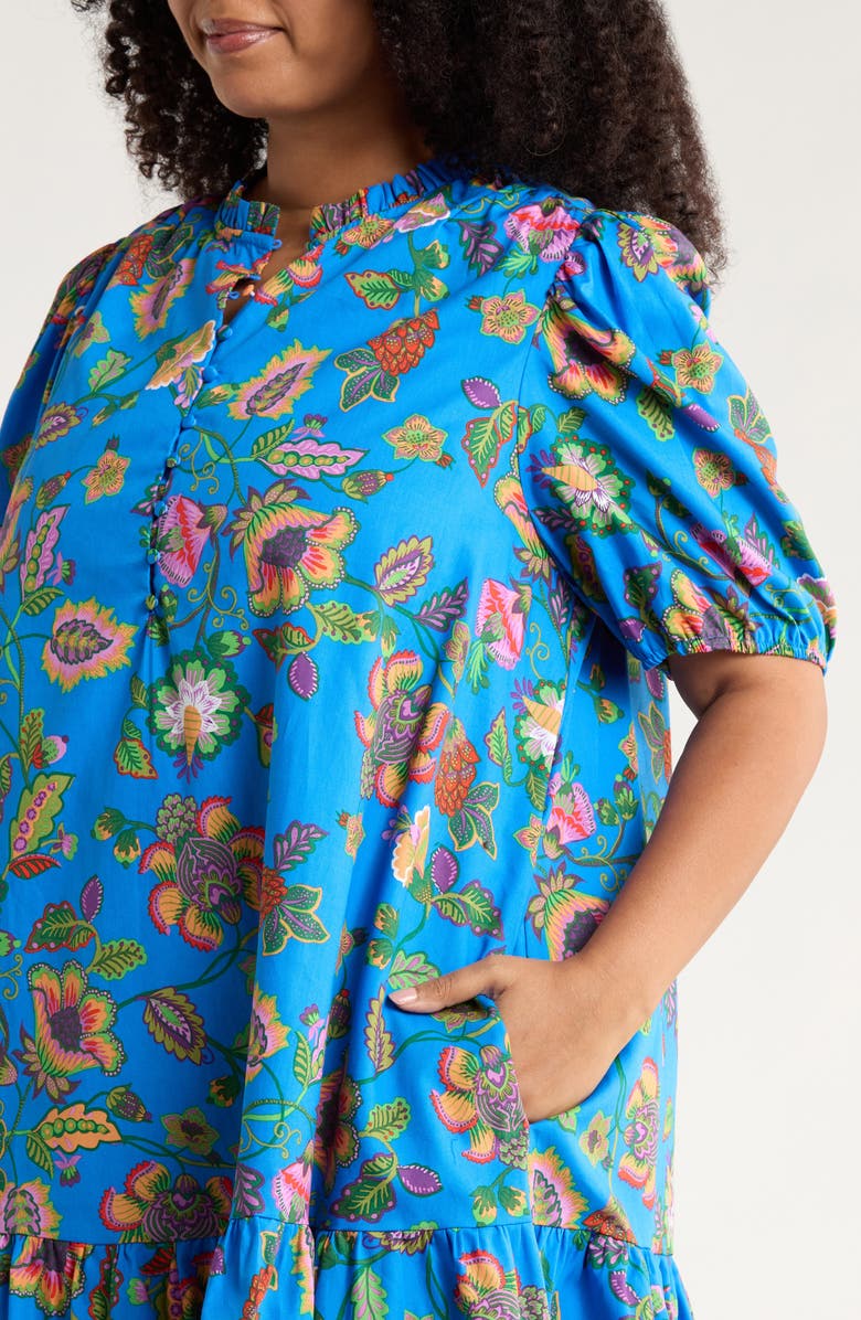 SUGARLIPS Anabelle Floral Shift Dress, Alternate, color, Blue-Pink