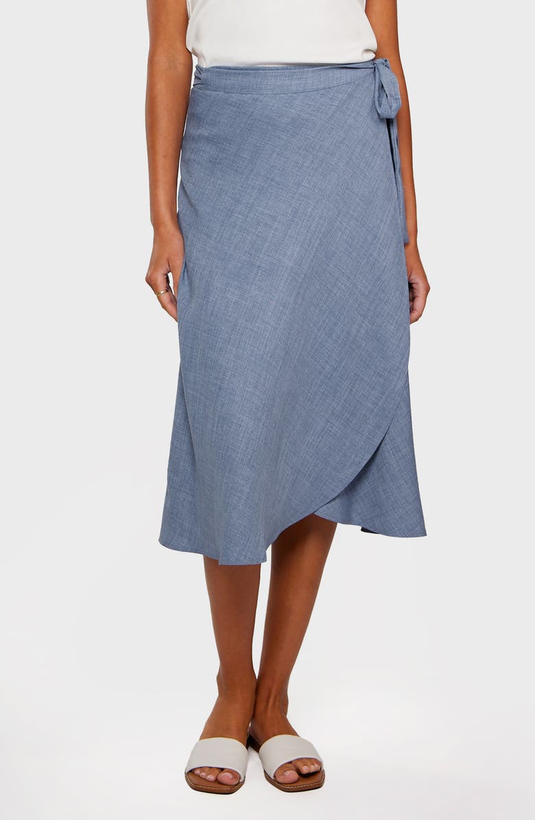 matty m. Cora Wrap Skirt, Main, color, Denim
