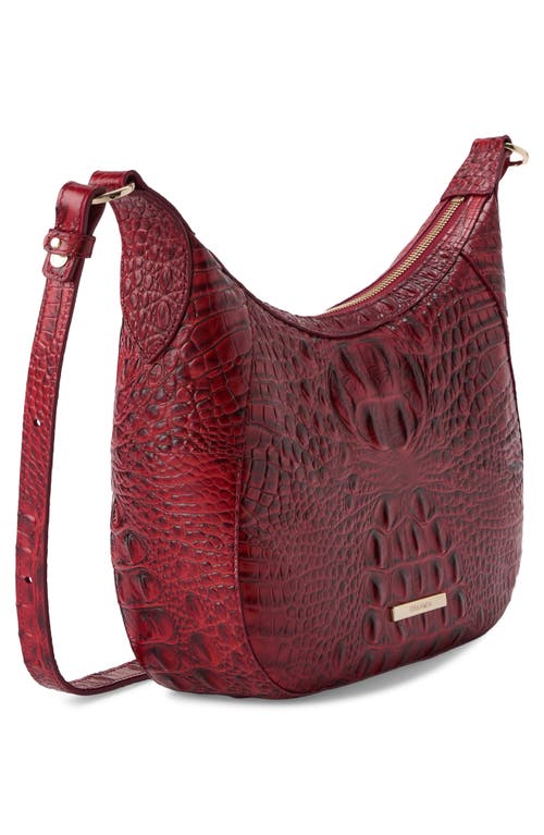 Brahmin Corinne Croc Embossed Leather Crossbody In Red