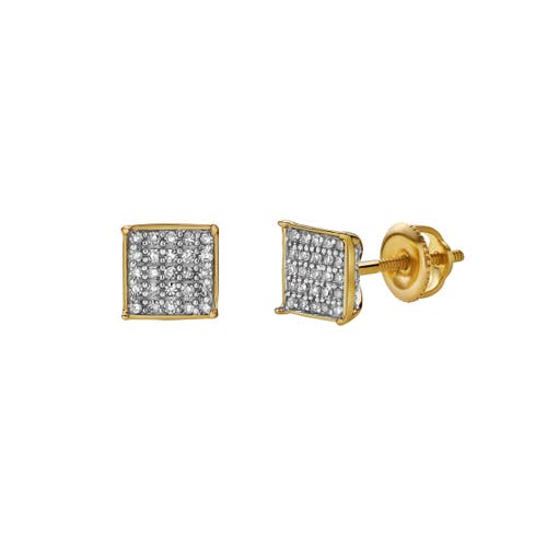 Luvmyjewelry Noturno 10k Yellow Gold Diamond Unisex Earrings In 10k Yellow Gold