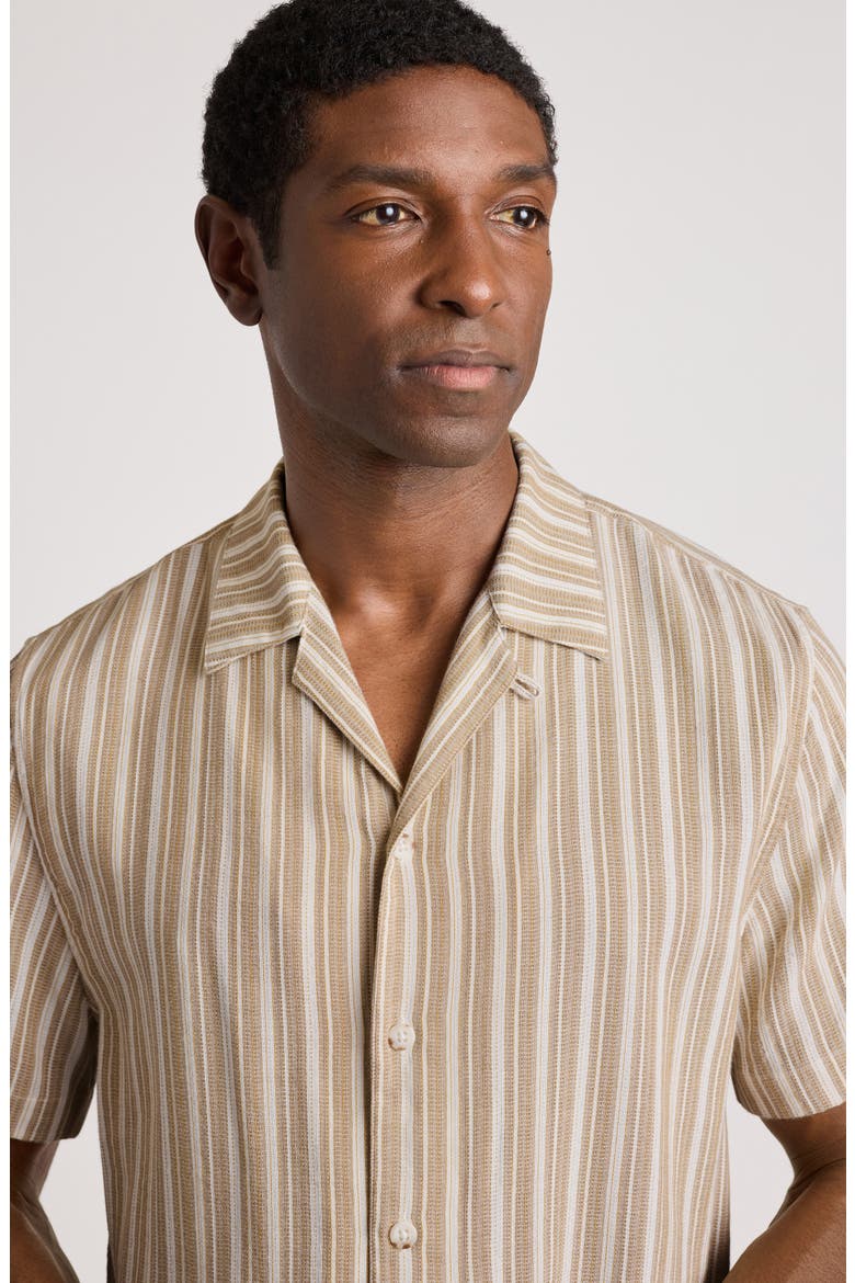 Riviera Cabana Shirt, Alternate, color, IVORY STRIPE