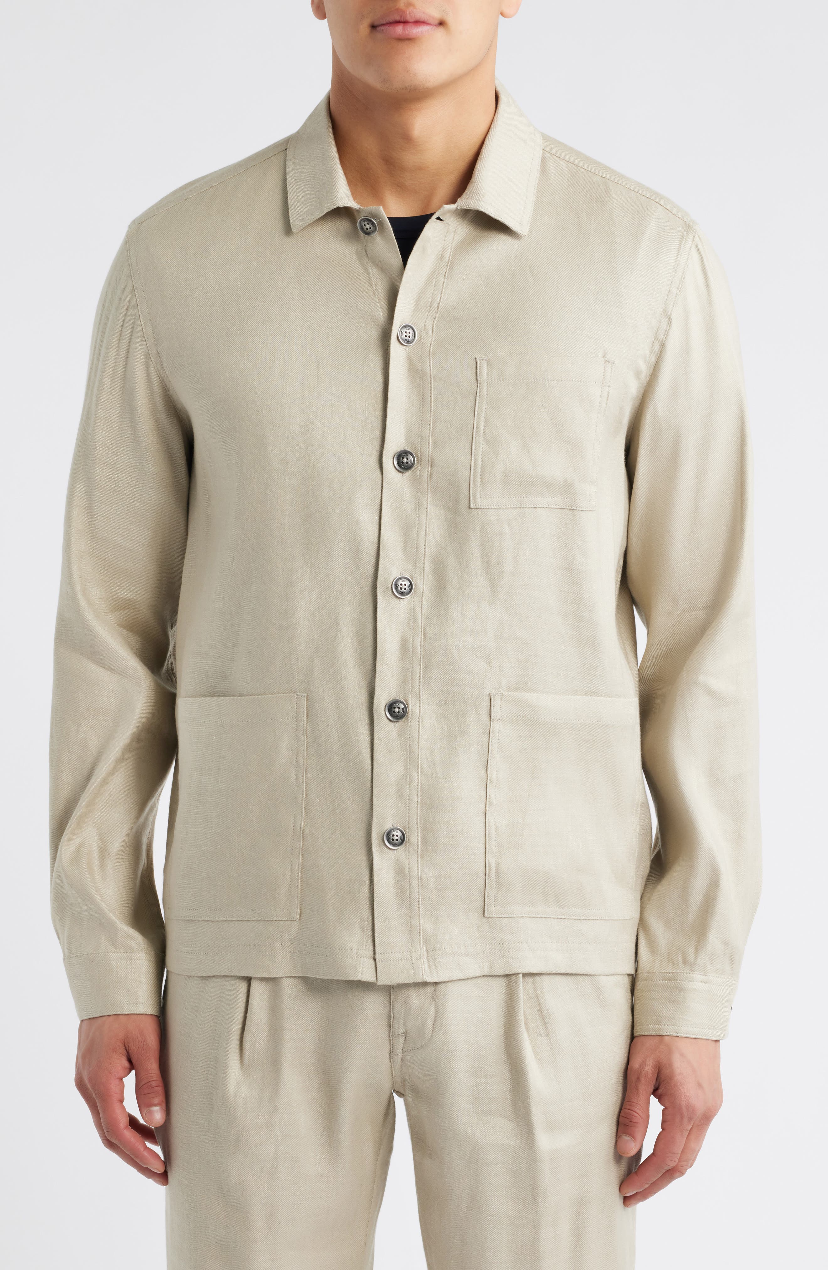Linen Blend Shirt Jacket - image 2