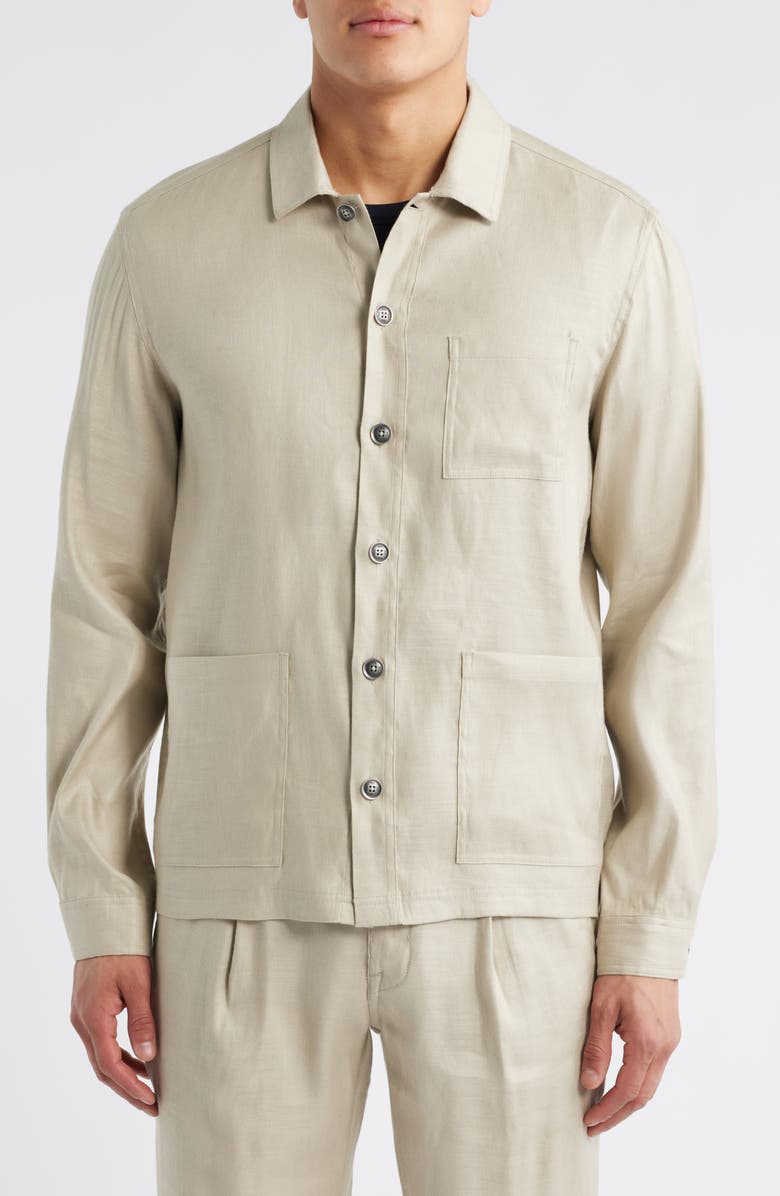 W.R.K Linen Blend Shirt Jacket, Alternate, color, Tan