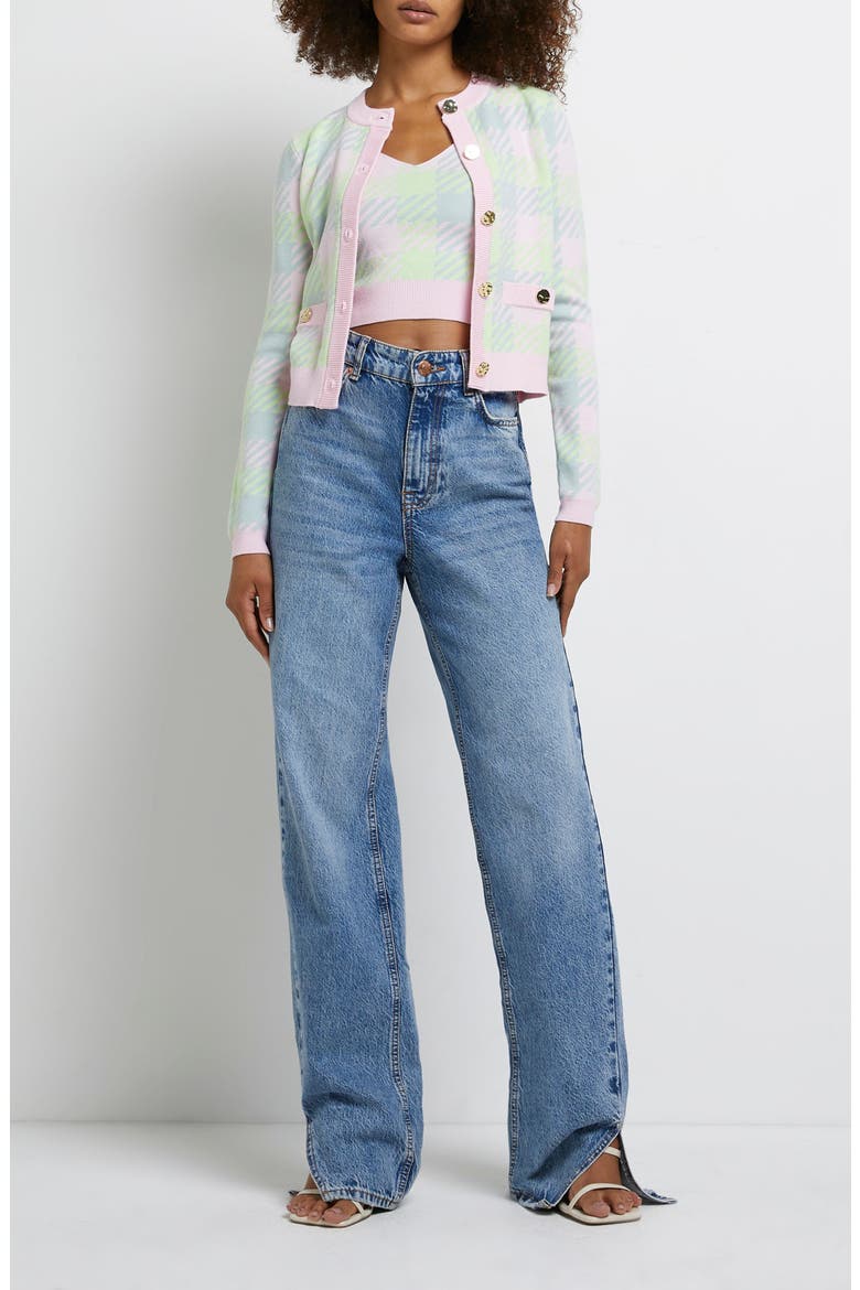 Candy Check Cardigan, Alternate, color, PINK LIGHT