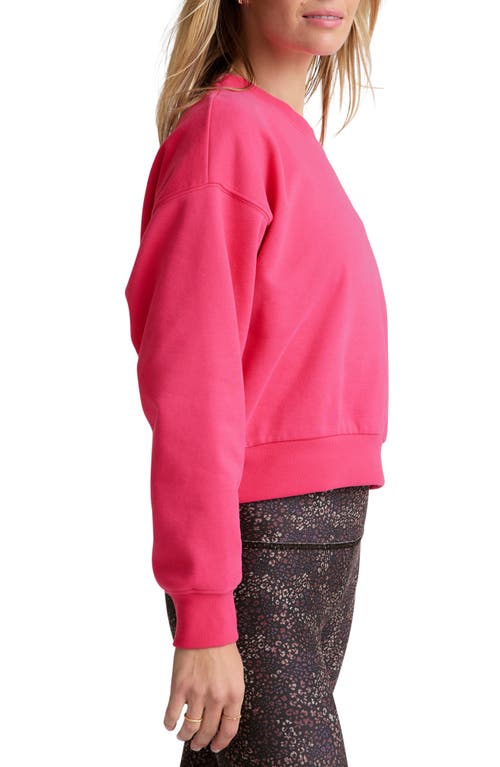 Beyond Yoga On The Go Crewneck Sweatshirt In Vivid Pink