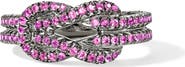 John Hardy Love Knot Ring, Sterling Silver, Pink Sapphire, 3.6mm