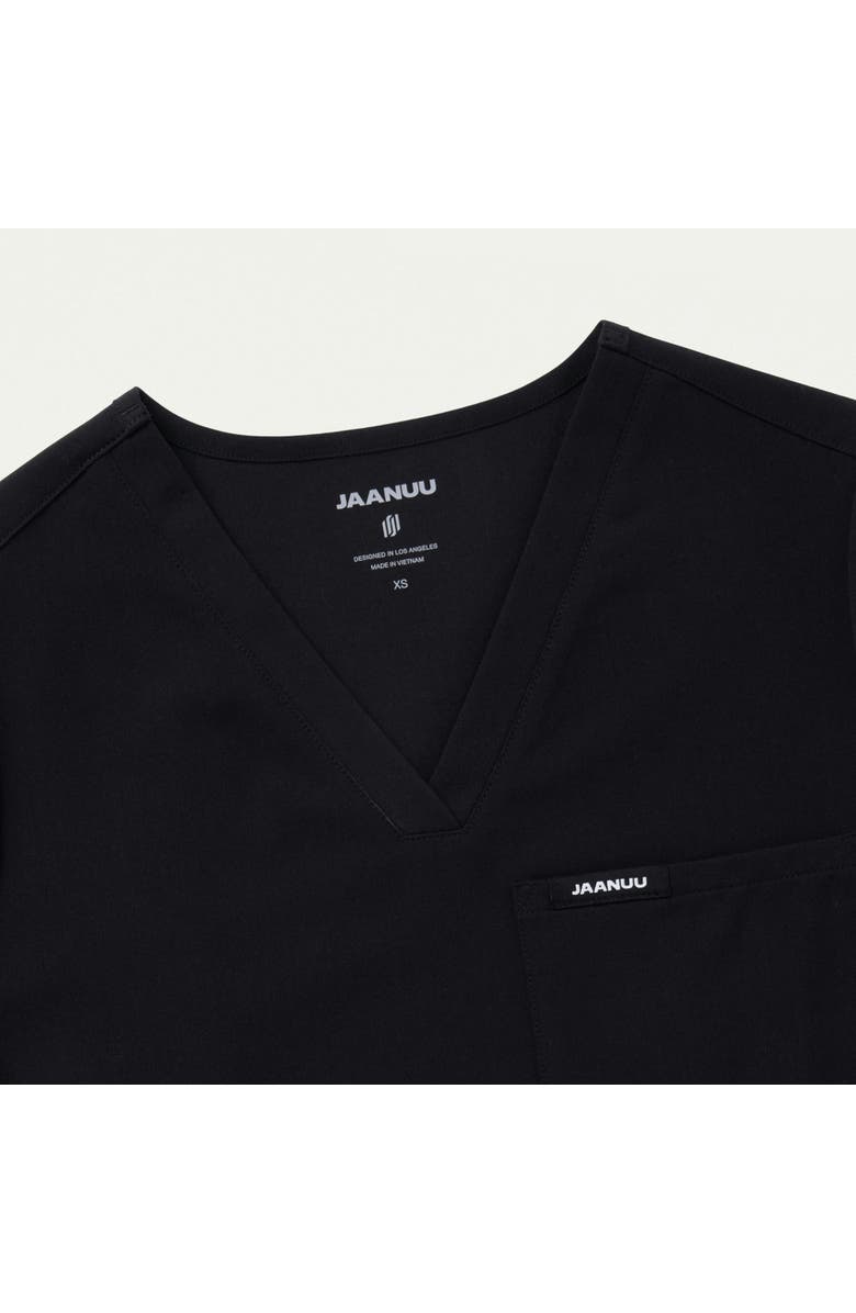 JAANUU Rhena Women's 1-Pocket Classic V-Neck Scrub Top, Alternate, color, Black