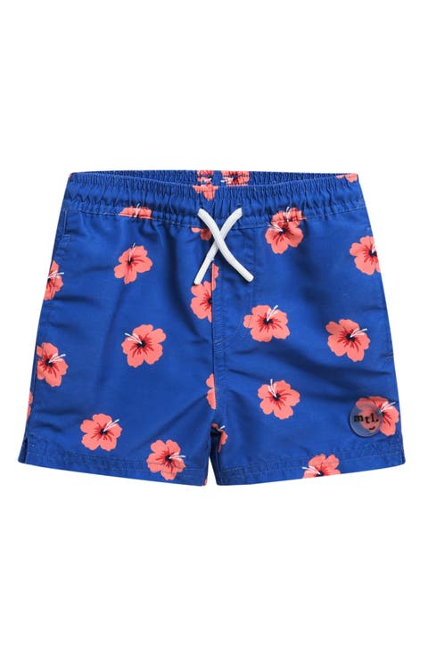 Monstera Leaf Print Swim Trunks (Baby)