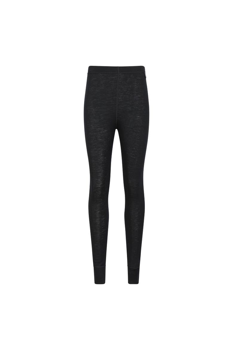 Childrens/Kids Merino Wool Base Layer Bottoms, Alternate, color, Black