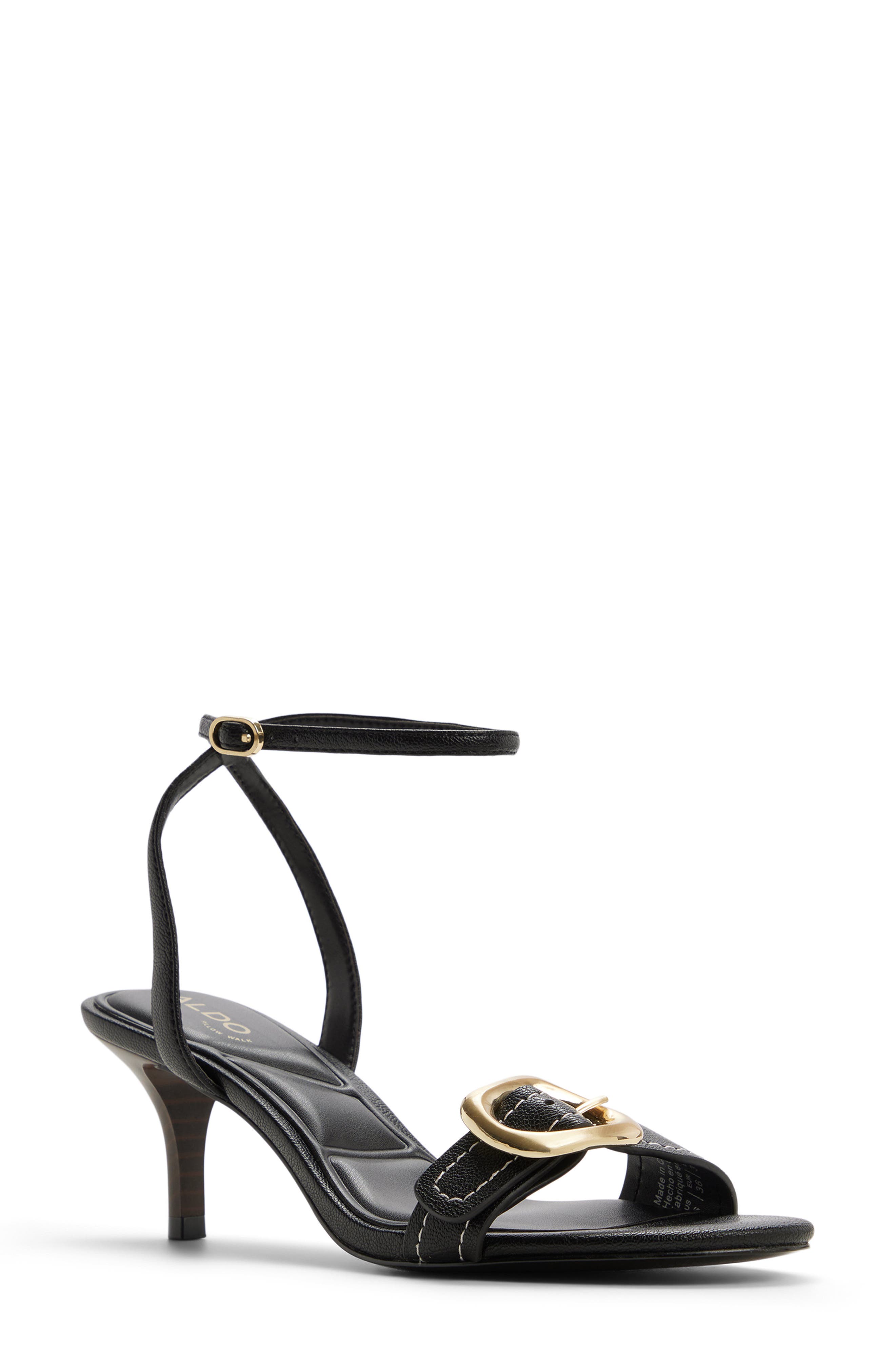 ALDO Emmarose Ankle Strap Sandal, Main, color, Black