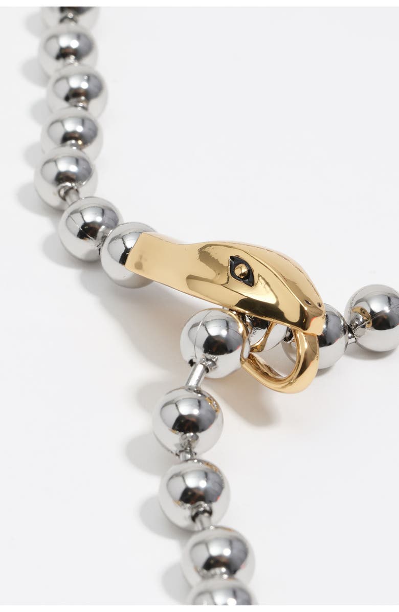 Bimba y Lola Two-tone snake necklace, Alternate, color, Multi Dark Silver