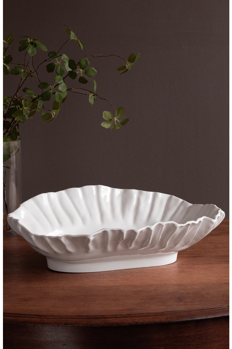 Vida Bloom Large Oval Bowl, Alternate, color, White